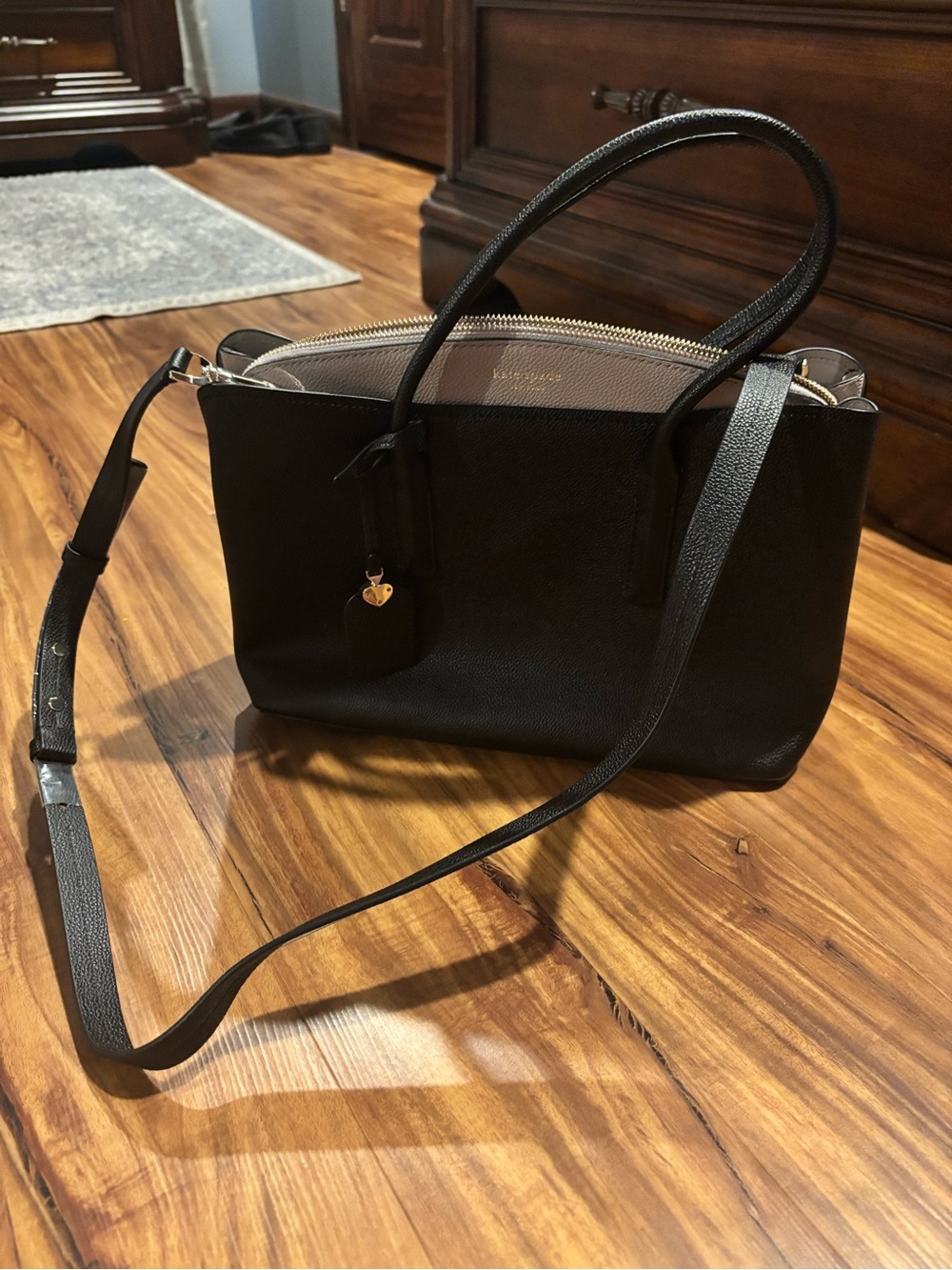 kate spade Black Saffiano Leather Crossbody Satchel